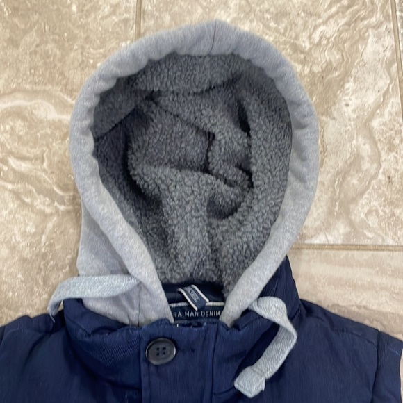 Zara Men’s Denim Vest with removable hood Sz M - Picture 4 of 14